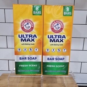 Lot of 2 Arm & Hammer Ultra Max Bar Soap Fresh Scent 8 Pack 3.5 oz